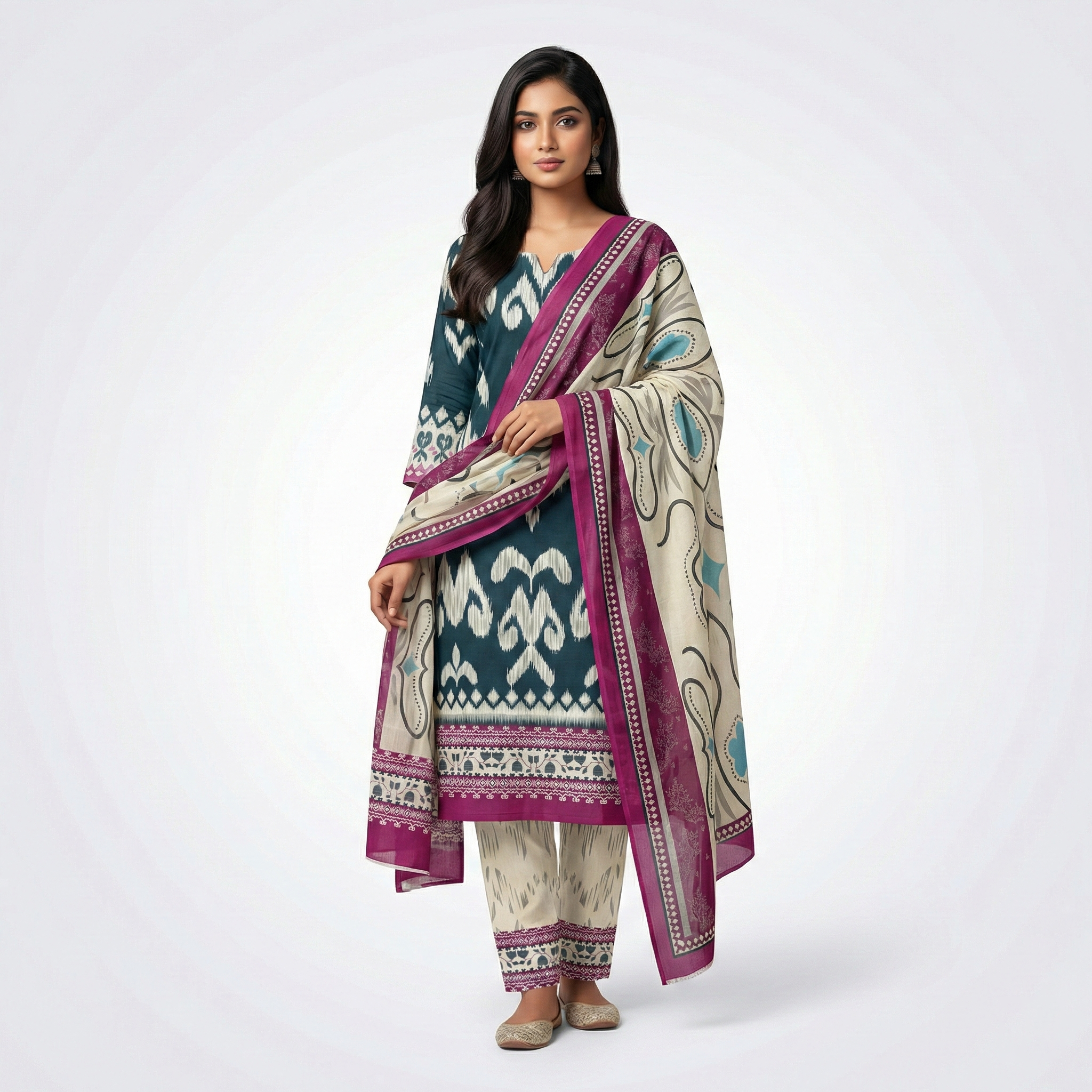 Bin Hameed Lawn Three Piece With Print Salwar