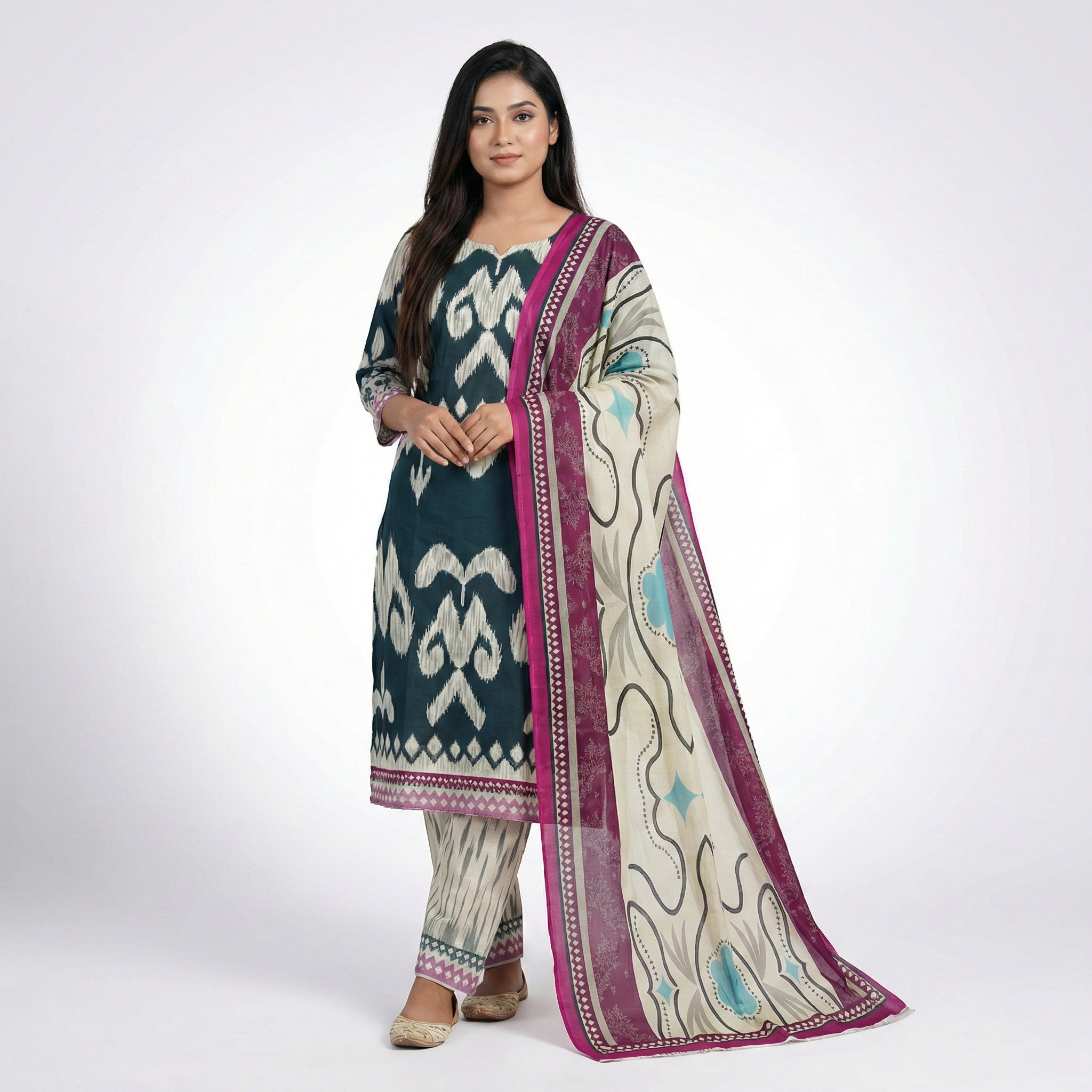 Bin Hameed Lawn Three Piece With Print Salwar