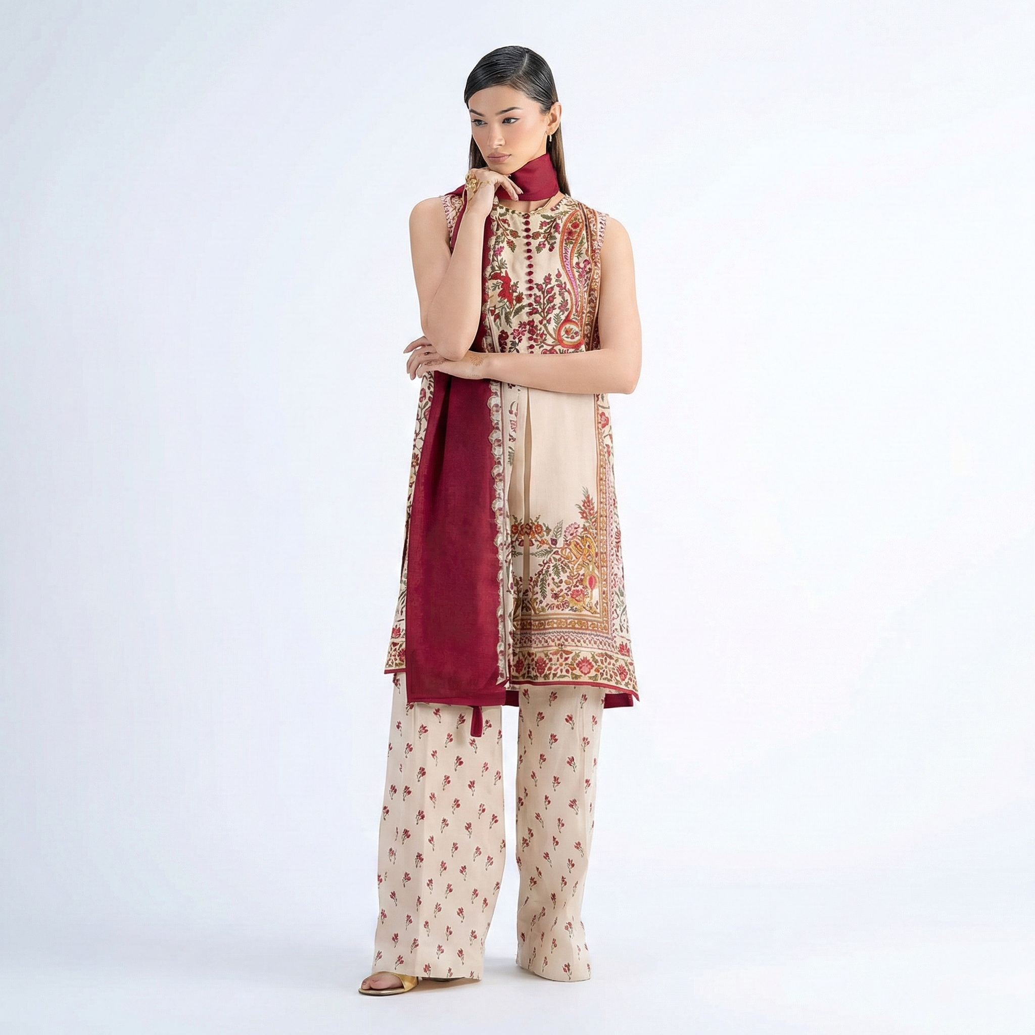 Coco Premium Cotton Lawn Three Piece Set