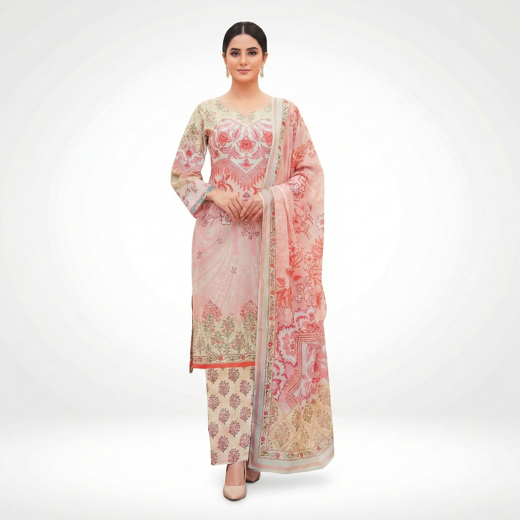 Coco Premium Cotton Lawn Three Piece Set