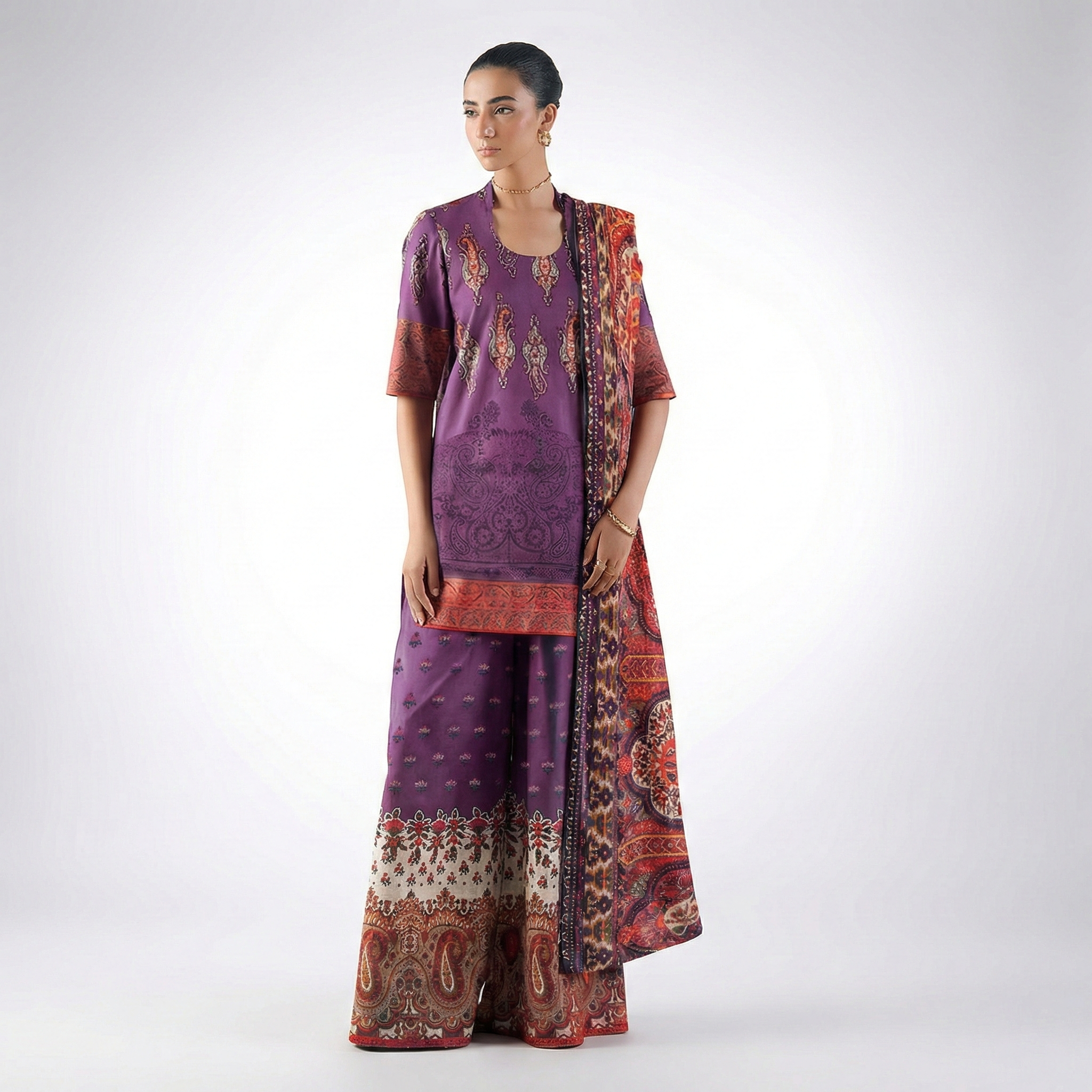 Coco Premium Cotton Lawn Three Piece Set