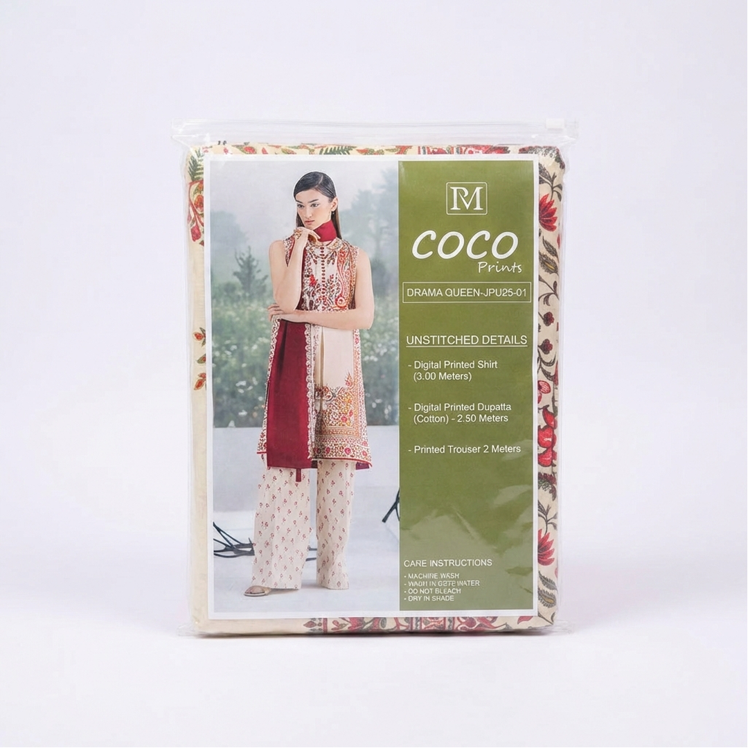 Coco Premium Cotton Lawn Three Piece Set